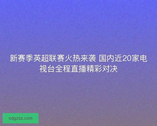 新赛季英超联赛火热来袭 国内近20家电视台全程直播精彩对决