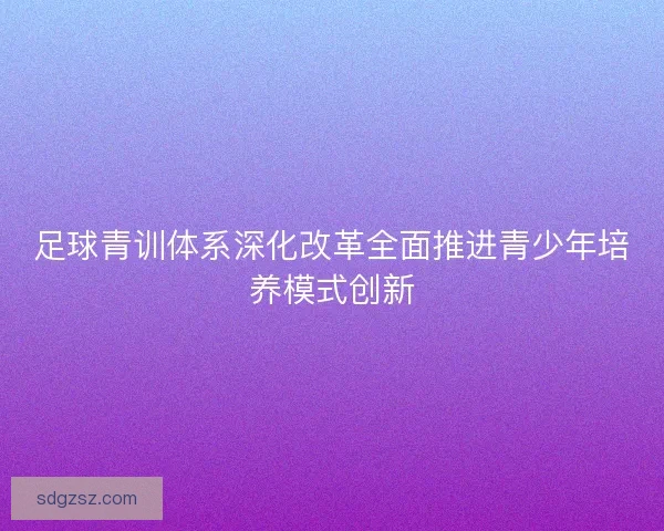 足球青训体系深化改革全面推进青少年培养模式创新